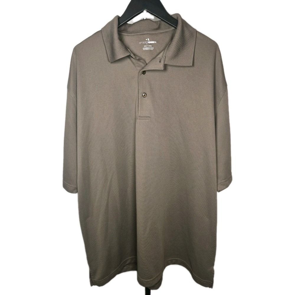 Grand Slam Performance Golf Polo Shirt, Brown, Mens 2XL FAST SHIPPING - Picture 2 of 10